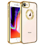 Apple iPhone 8 Kılıf Kamera Korumalı Logo Gösteren Zore Omega Kapak Derin Mor