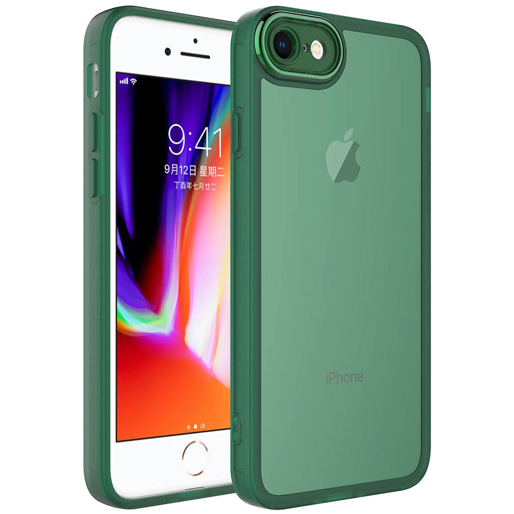 Apple iPhone 8 Kılıf Kamera Korumalı Transparan Zore Post Kapak Koyu Yeşil