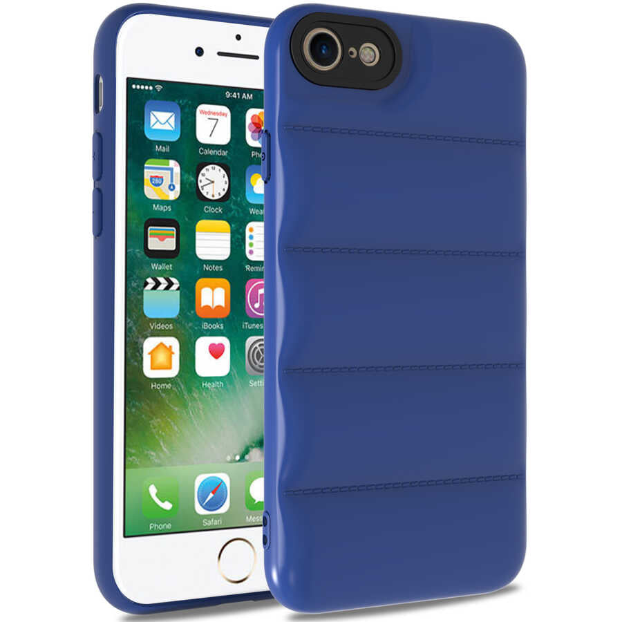 Apple iPhone 8 Kılıf Zore Kasis Kapak Saks Mavi