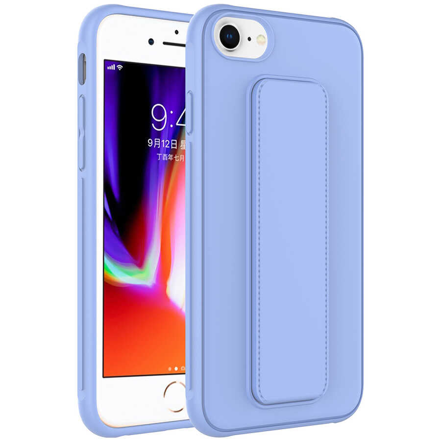 Apple iPhone 8 Kılıf Zore Qstand Kapak Lila