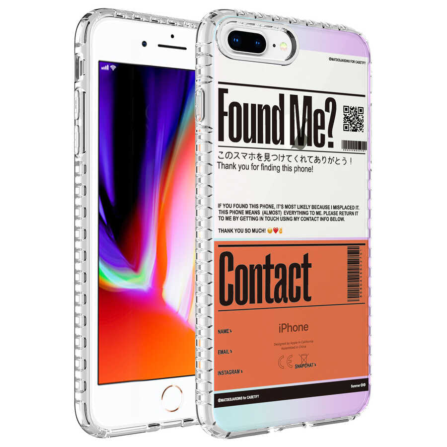 Apple iPhone 8 Plus Kılıf Airbag Kenarlı Renkli Desenli Silikon Zore Elegans Kapak NO7