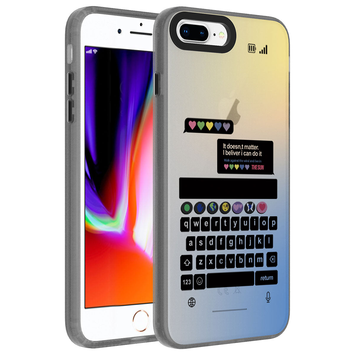 Apple iPhone 8 Plus Kılıf Desenli Zore Dragon Sert Kapak Astronot