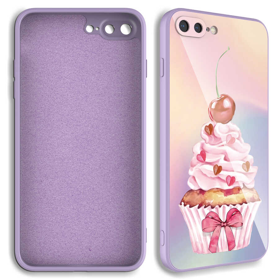 Apple iPhone 8 Plus Kılıf Kamera Korumalı Desenli Sert Silikon Zore Epoksi Kapak NO5