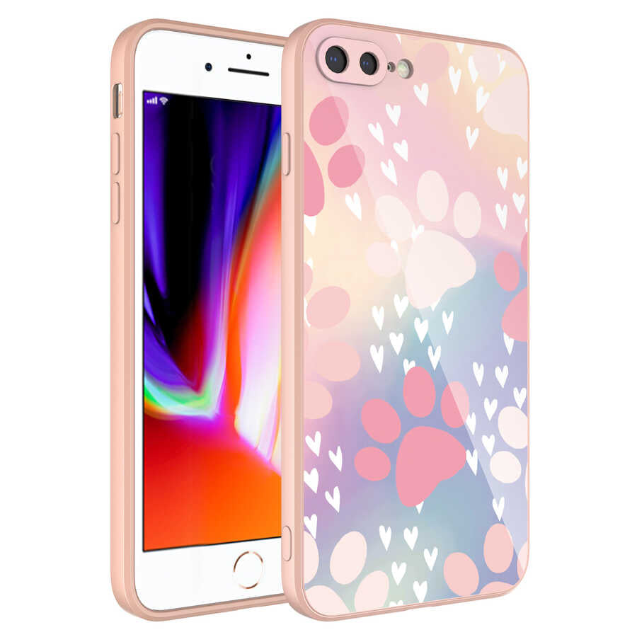 Apple iPhone 8 Plus Kılıf Kamera Korumalı Desenli Sert Silikon Zore Epoksi Kapak NO4