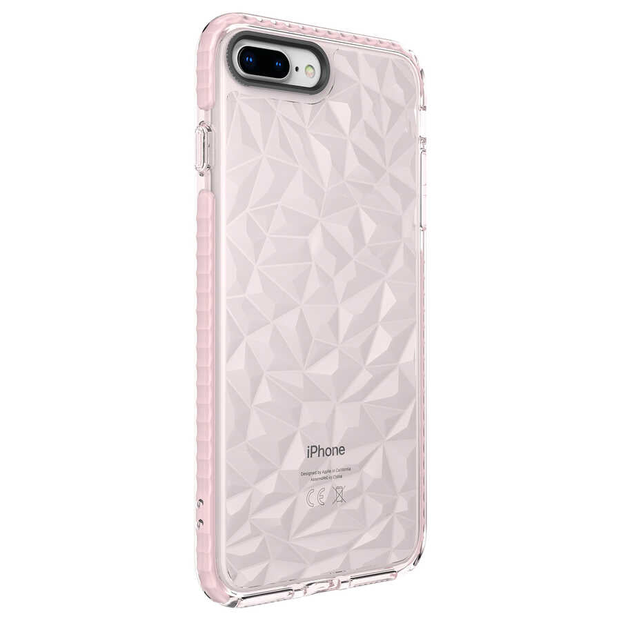 Apple iPhone 8 Plus Kılıf Zore Buzz Kapak Pembe