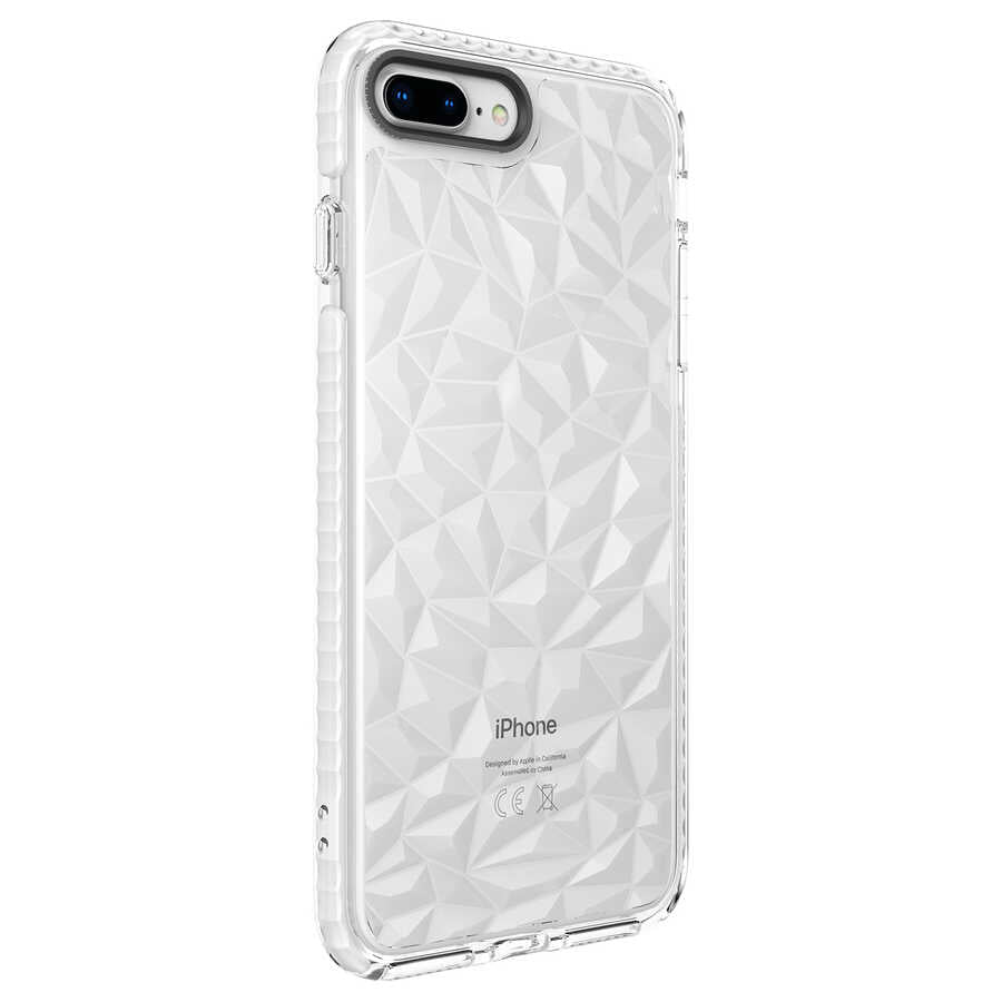 Apple iPhone 8 Plus Kılıf Zore Buzz Kapak Beyaz