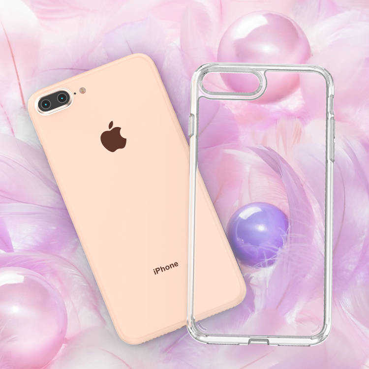 Apple iPhone 8 Plus Kılıf Zore Coss Kapak Renksiz