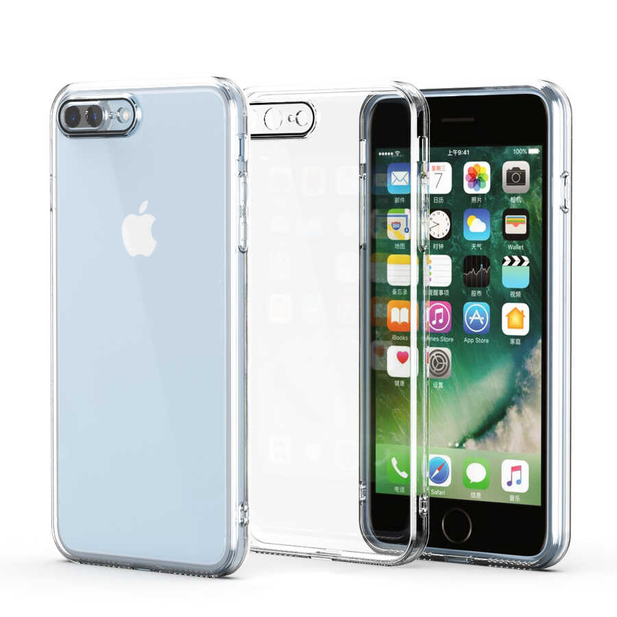 Apple iPhone 8 Plus Kılıf Zore Fizy Kapak Renksiz