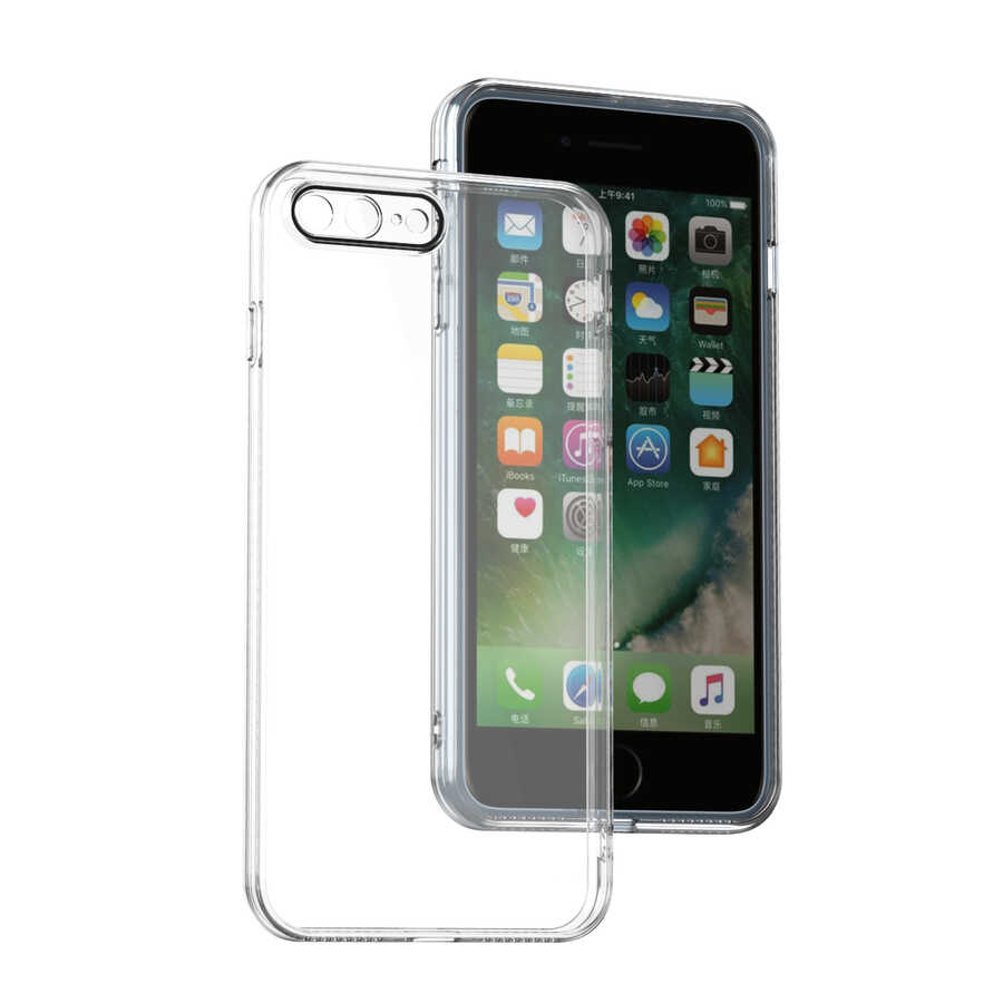 Apple iPhone 8 Plus Kılıf Zore Fizy Kapak Renksiz