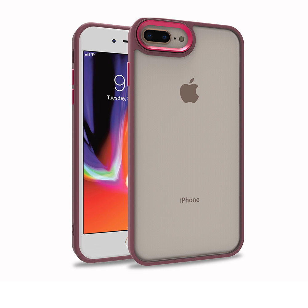 Apple iPhone 8 Plus Kılıf Zore Flora Kapak Kırmızı
