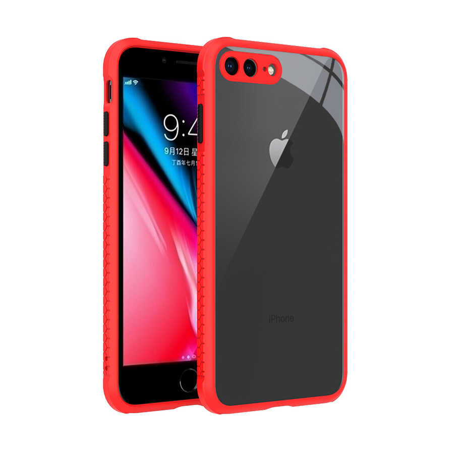 Apple iPhone 8 Plus Kılıf Zore Kaff Kapak Kırmızı