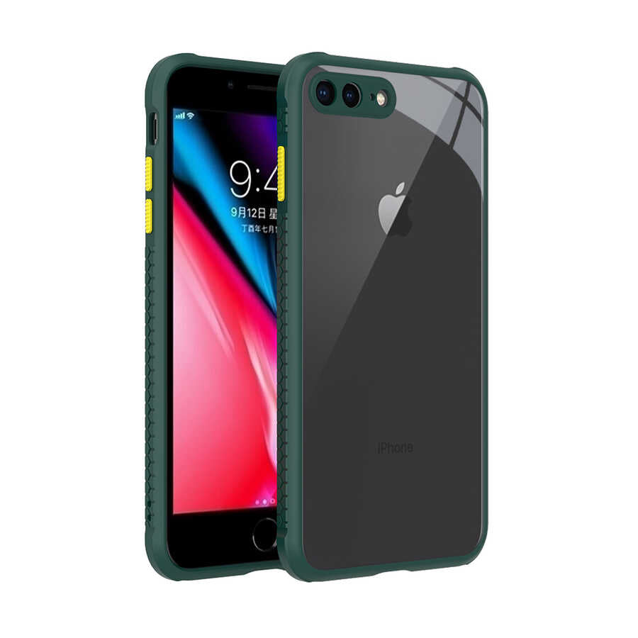 Apple iPhone 8 Plus Kılıf Zore Kaff Kapak Koyu Yeşil