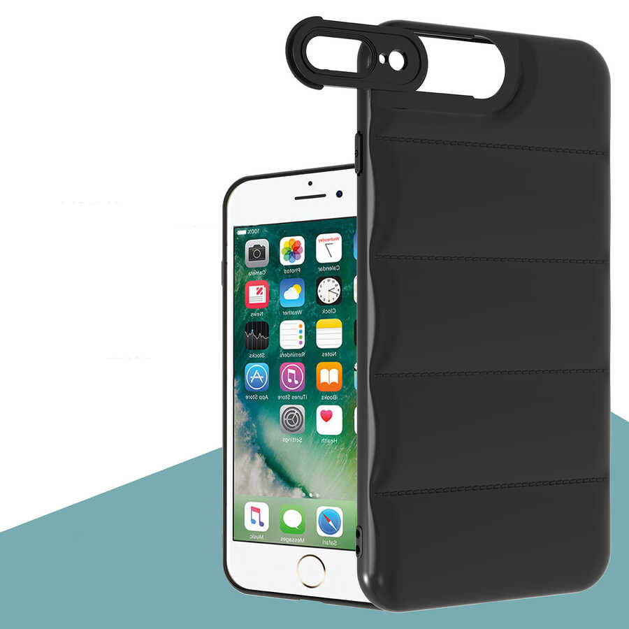 Apple iPhone 8 Plus Kılıf Zore Kasis Kapak Siyah