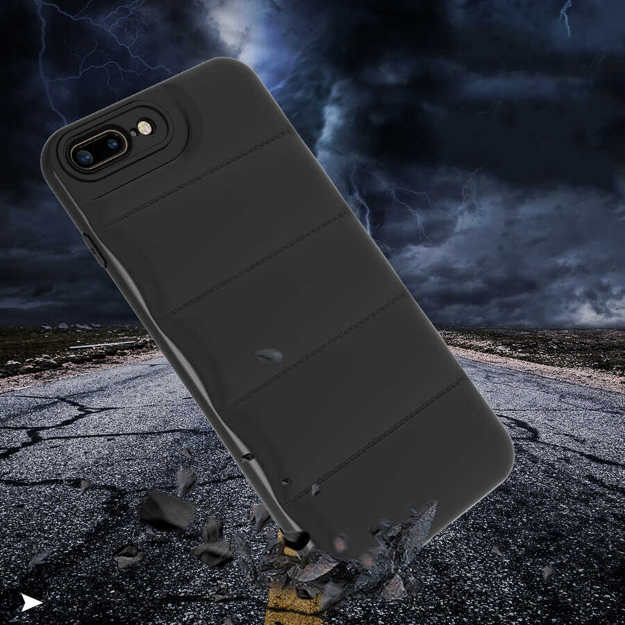 Apple iPhone 8 Plus Kılıf Zore Kasis Kapak Siyah
