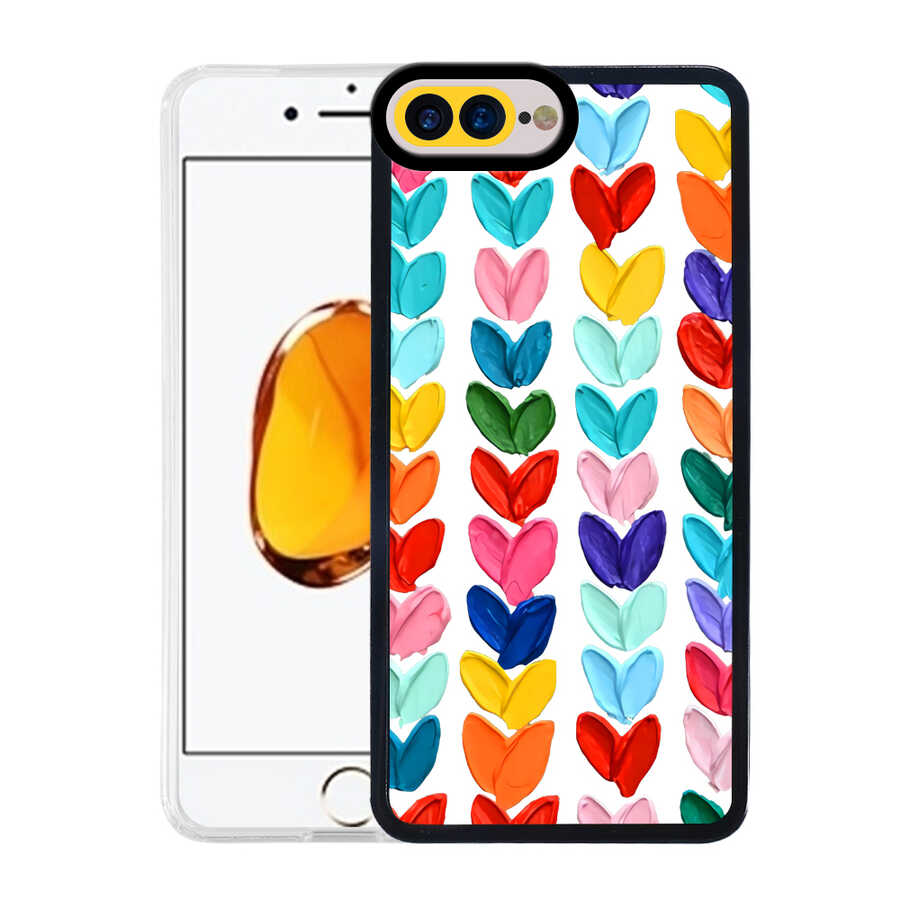 Apple iPhone 8 Plus Kılıf Zore M-Fit Desenli Kapak Love Story No2