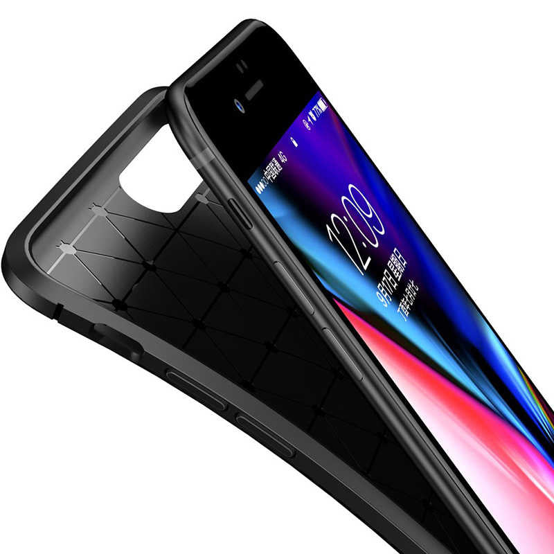 Apple iPhone 8 Plus Kılıf Zore Negro Silikon Kapak Siyah