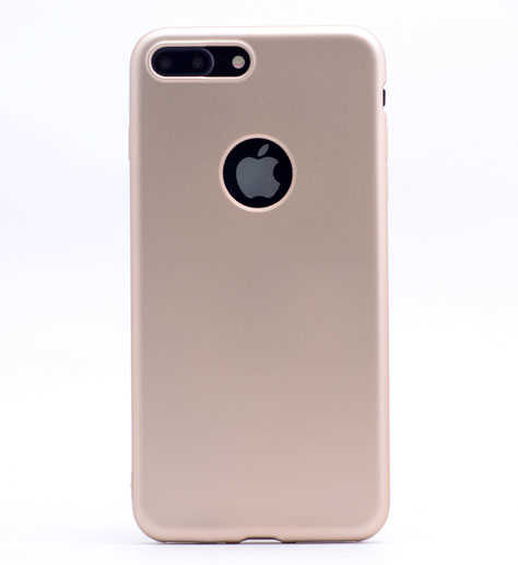 Apple iPhone 8 Plus Kılıf Zore Premier Silikon Kapak Gold