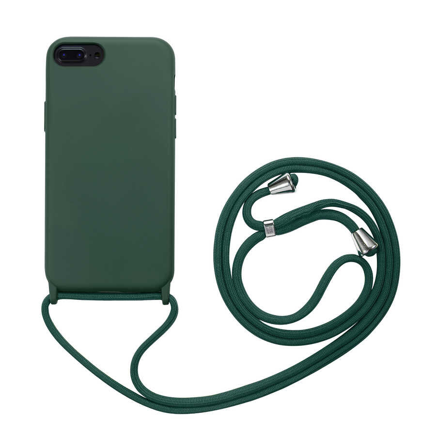 Apple iPhone 8 Plus Kılıf Zore Ropi Kapak Koyu Yeşil