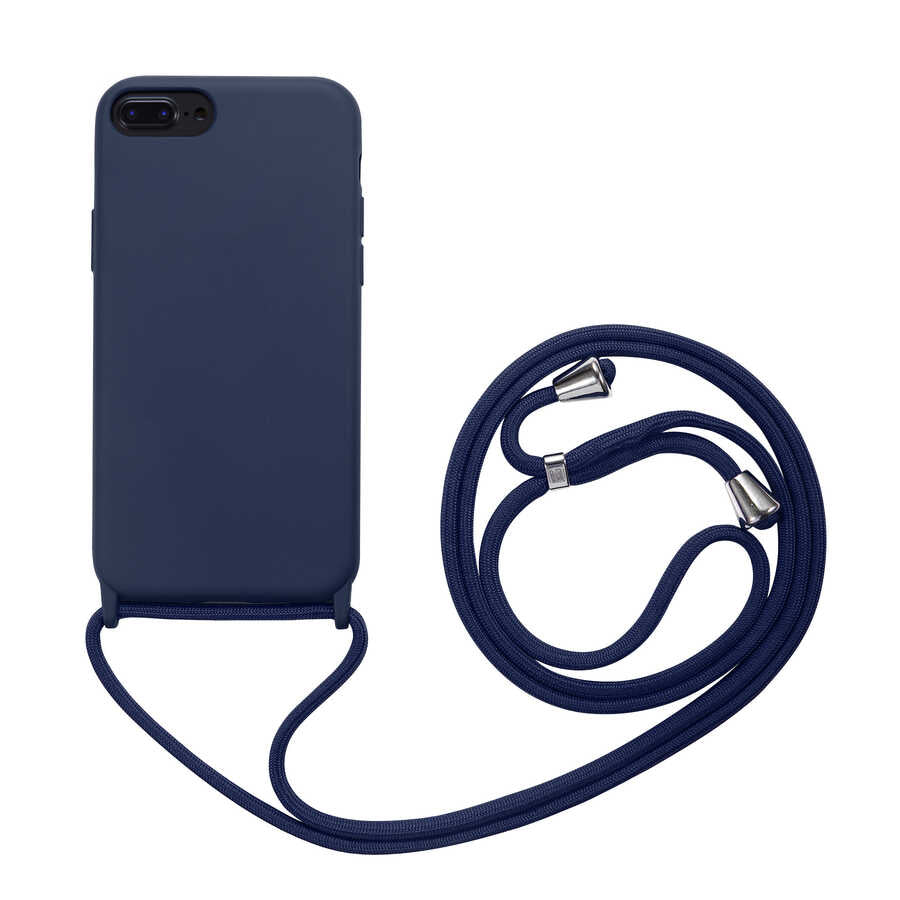 Apple iPhone 8 Plus Kılıf Zore Ropi Kapak Lacivert