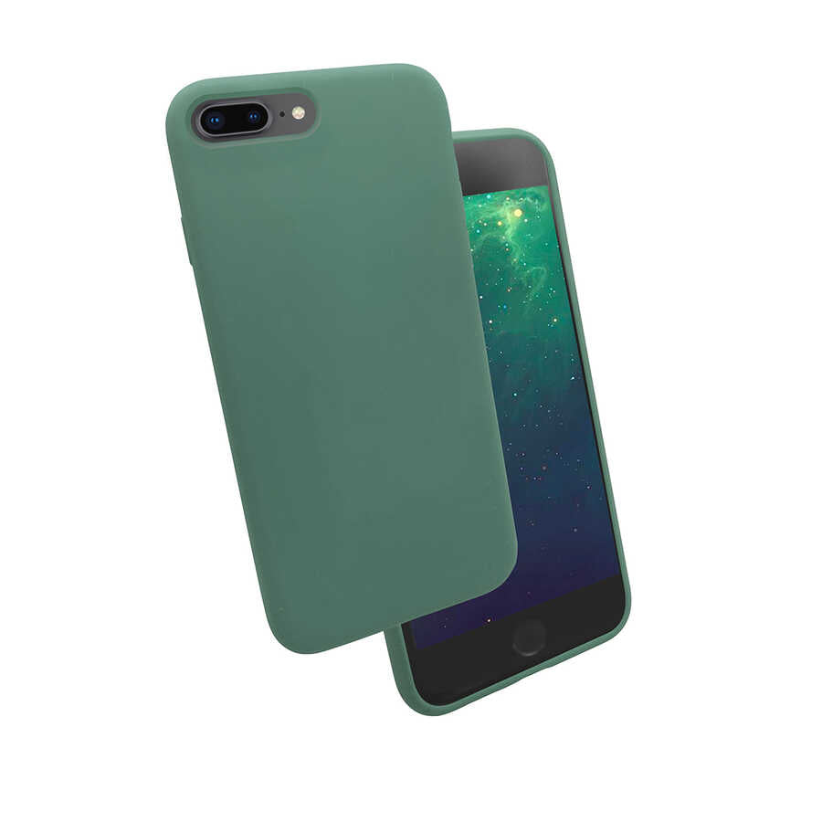 Apple iPhone 8 Plus Kılıf Zore Silk Silikon Siyah