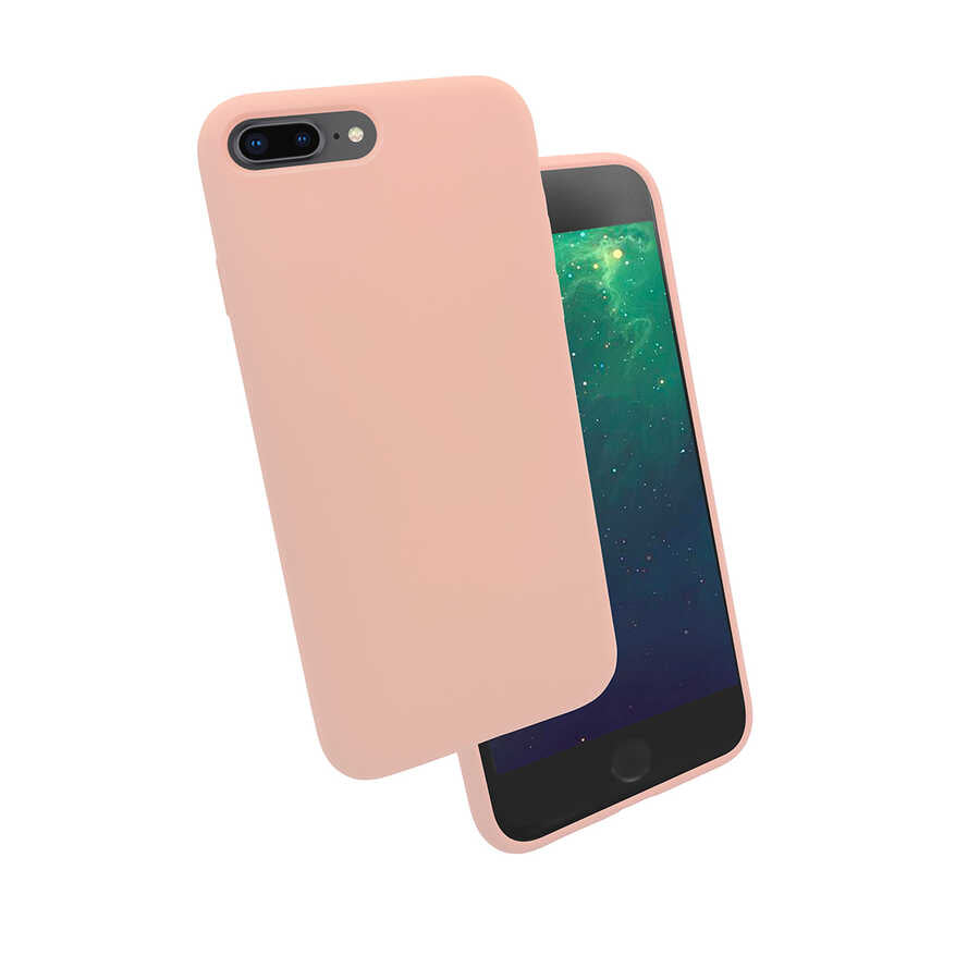 Apple iPhone 8 Plus Kılıf Zore Silk Silikon Pembe
