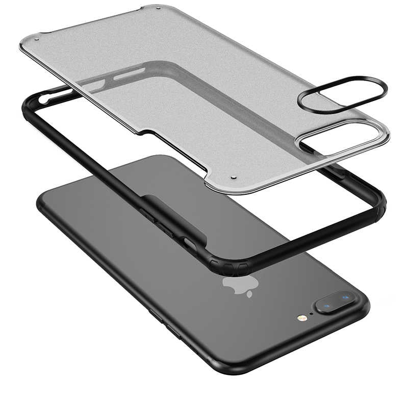 Apple iPhone 8 Plus Kılıf Zore Volks Kapak Siyah