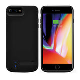 Apple iPhone 8 Plus Zore 8000 mAh Şarjlı Kılıf Siyah