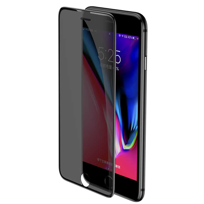 Apple iPhone 8 Plus Zore Anti-Dust Privacy Temperli Koruyucu Siyah