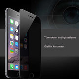 Apple iPhone 8 Plus Zore Kor Privacy Cam Ekran Koruyucu Siyah