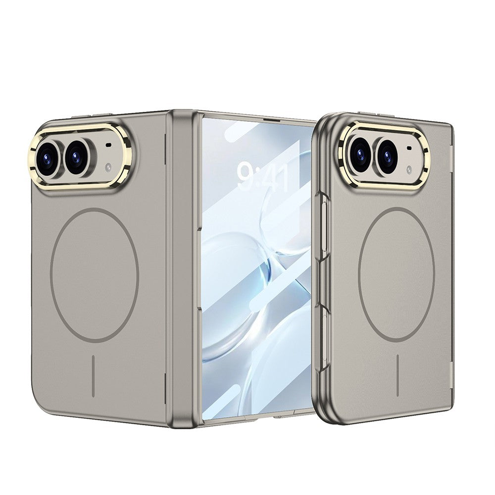 Apple iPhone Duo Kılıf M-safe Şarj Özellikli Kıpta KPT-14 Sert PC Kapak Titanyum