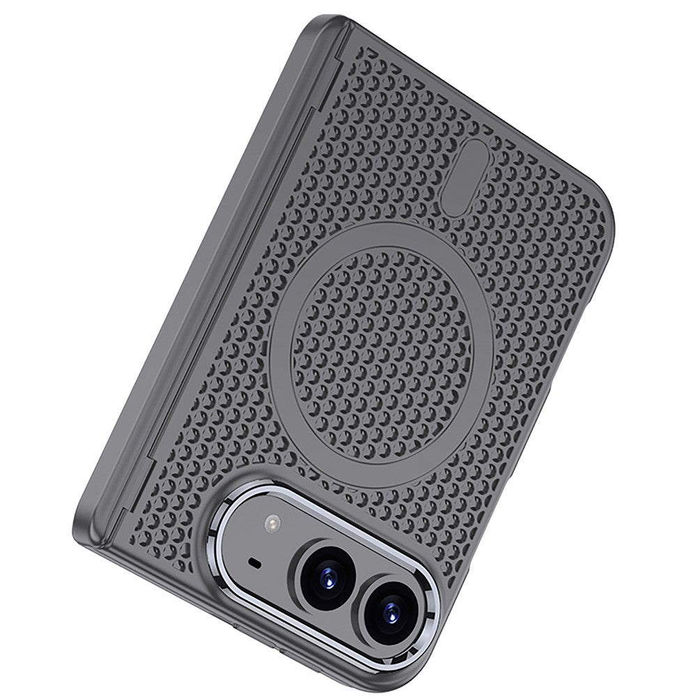 Apple iPhone Duo Kılıf M-safe Şarj Özellikli Kıpta KPT-15 Sert PC Kapak Gri