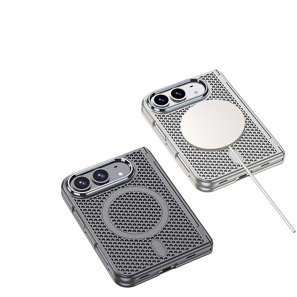 Apple iPhone Duo Kılıf M-safe Şarj Özellikli Kıpta KPT-15 Sert PC Kapak Gri