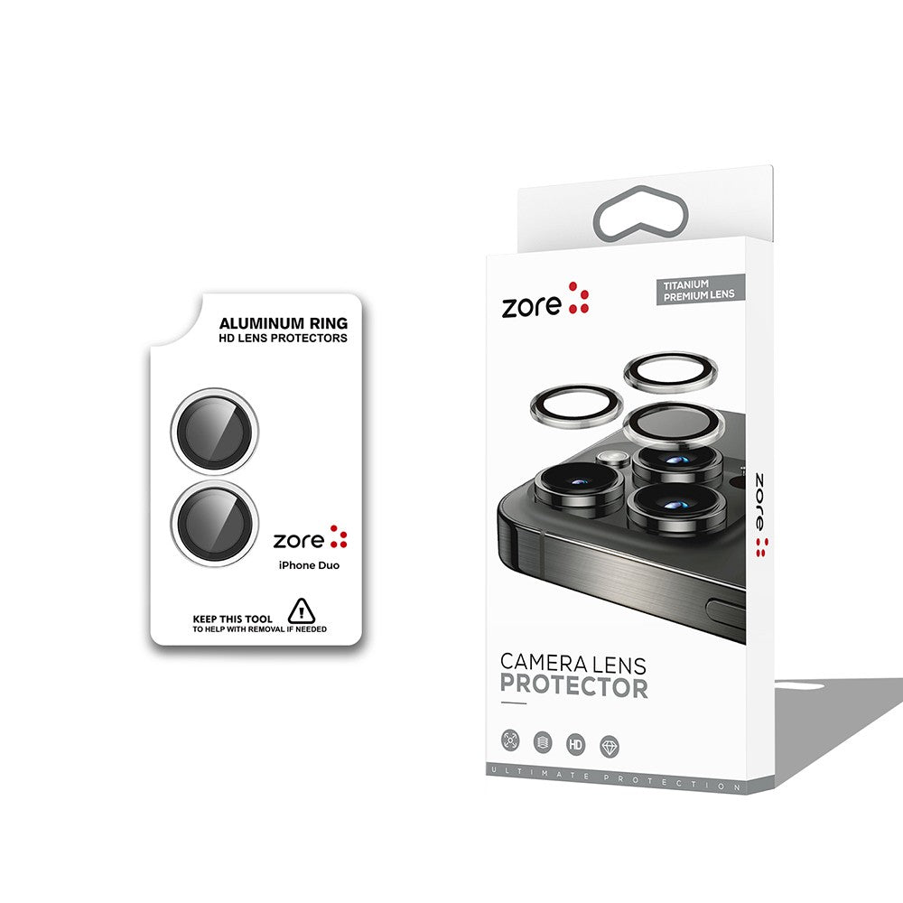 Apple iPhone Duo CL-12 Premium Safir Parmak İzi Bırakmayan Anti-Reflective Kamera Lens Koruyucu Lacivert