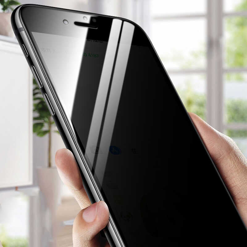Apple iPhone SE 2020 Davin 5D Privacy Cam Ekran Koruyucu Siyah