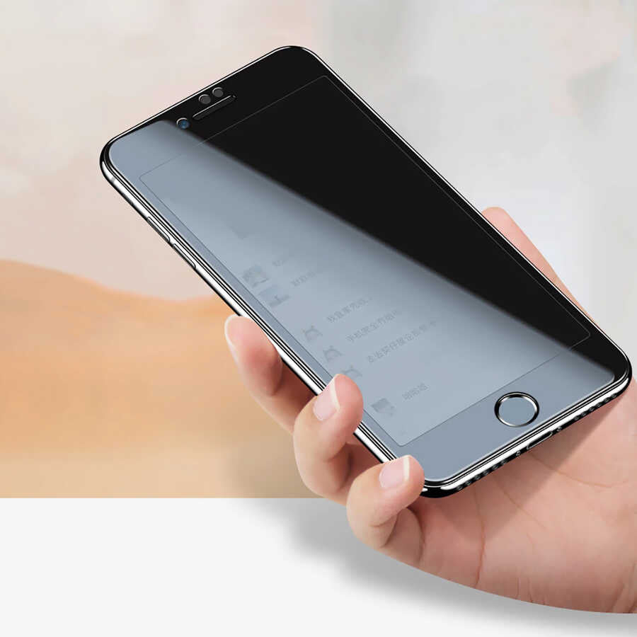 Apple iPhone SE 2020 Davin 5D Privacy Cam Ekran Koruyucu Siyah