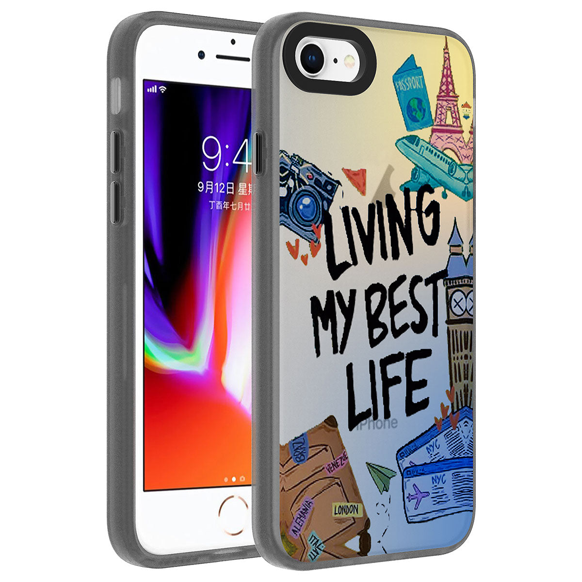Apple iPhone SE 2020 Kılıf Desenli Zore Dragon Sert Kapak Gezegen