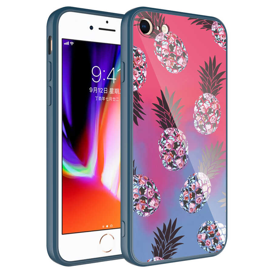 Apple iPhone SE 2020 Kılıf Kamera Korumalı Desenli Sert Silikon Zore Epoksi Kapak NO6
