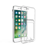 Apple iPhone SE 2020 Kılıf Kartlıklı Şeffaf Zore Setra Clear Silikon Kapak Renksiz