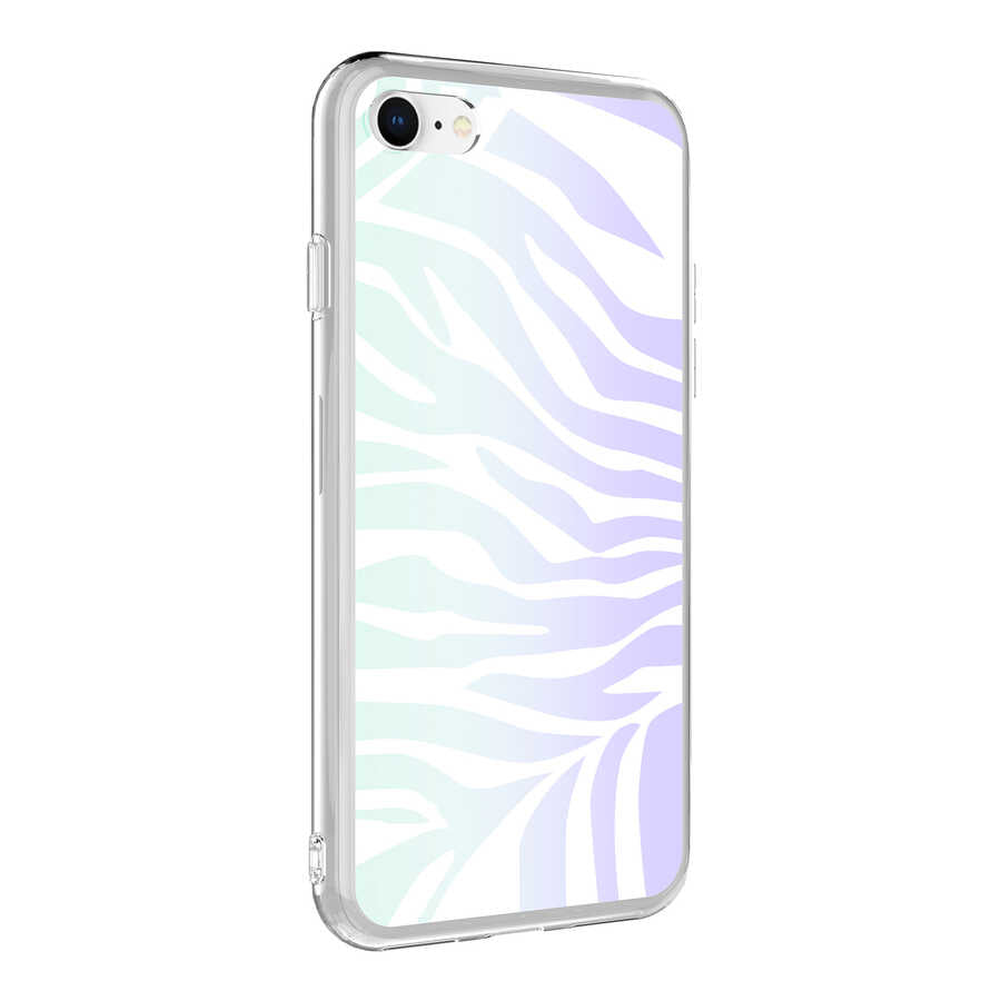 Apple iPhone SE 2020 Kılıf Zore M-Blue Desenli Kapak Zebra No1