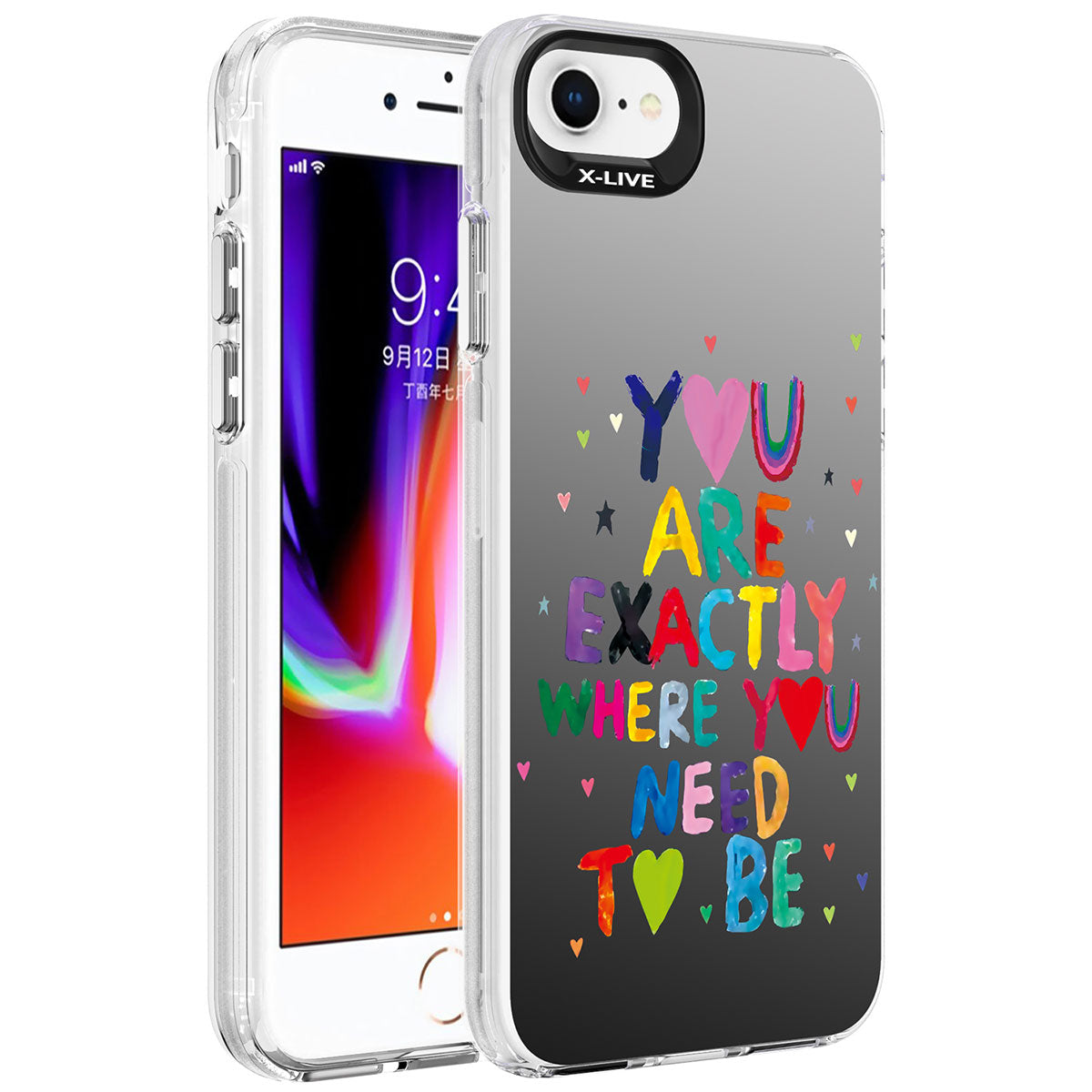 Apple iPhone SE 2022 Kılıf Desenli Zore Silver Sert Kapak You