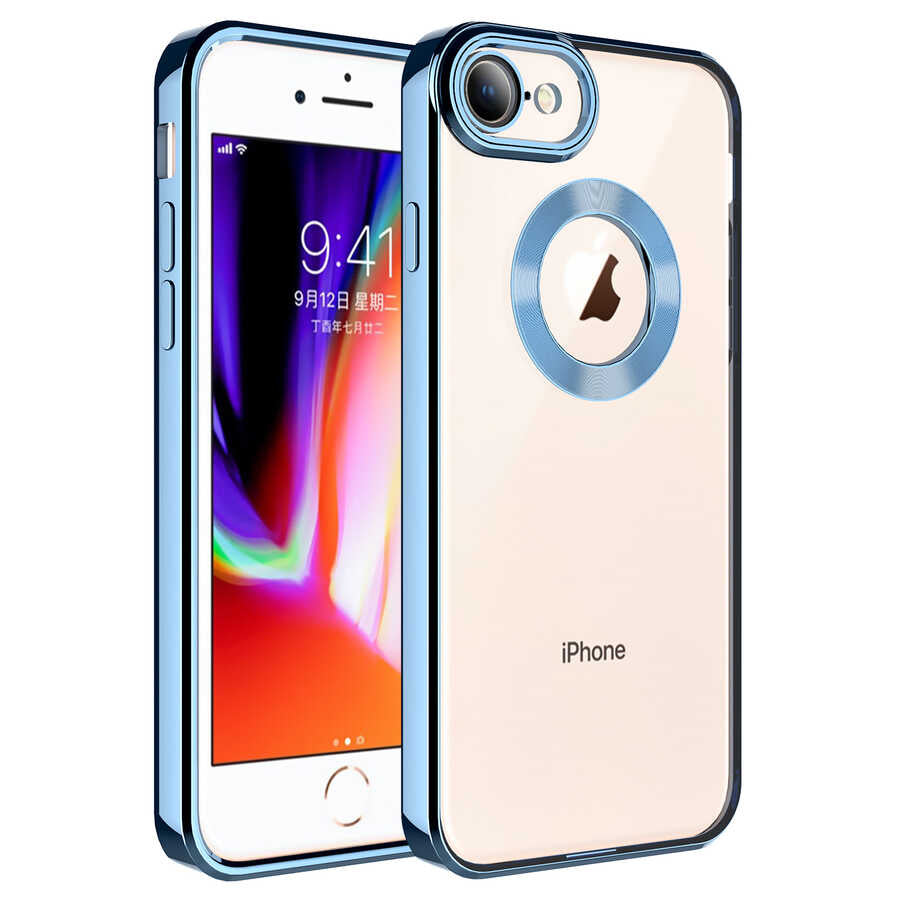 Apple iPhone SE 2022 Kılıf Kamera Korumalı Logo Gösteren Zore Omega Kapak Siyah