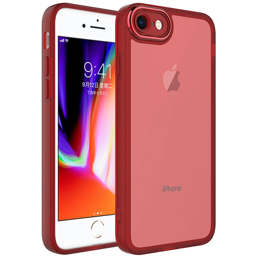 Apple iPhone SE 2022 Kılıf Kamera Korumalı Transparan Zore Post Kapak Mavi