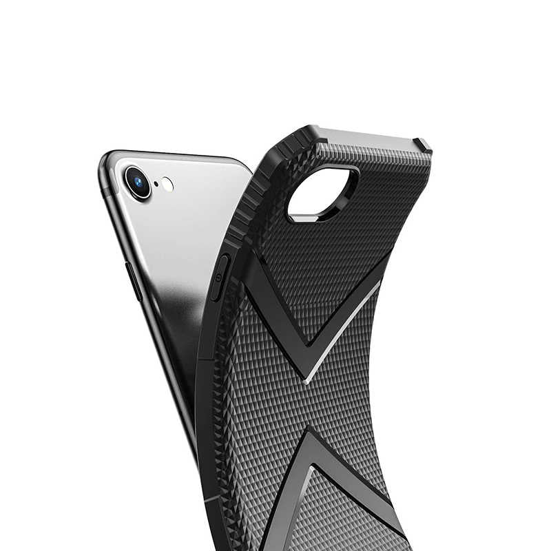 Apple iPhone SE 2022 Kılıf Zore Hank Silikon Siyah