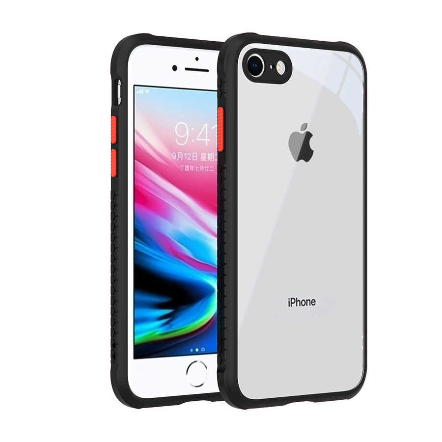 Apple iPhone SE 2022 Kılıf Zore Kaff Kapak Siyah