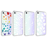 Apple iPhone SE 2022 Kılıf Zore M-Blue Desenli Kapak Heart No3