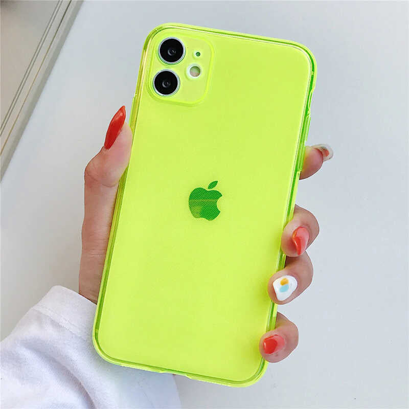 Apple iPhone SE 2022 Kılıf Zore Mun Silikon Sarı