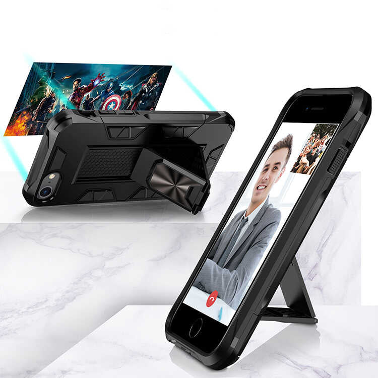 Apple iPhone SE 2022 Kılıf Zore Volve Kapak Siyah