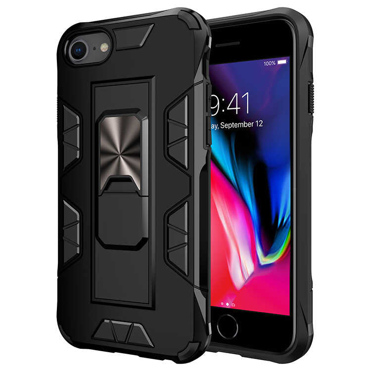 Apple iPhone SE 2022 Kılıf Zore Volve Kapak Siyah
