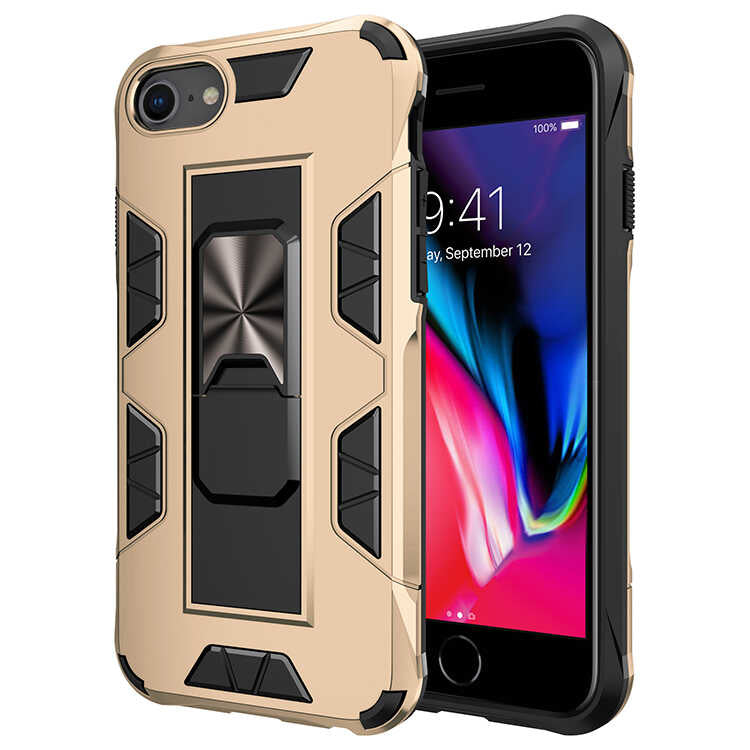 Apple iPhone SE 2022 Kılıf Zore Volve Kapak Gold