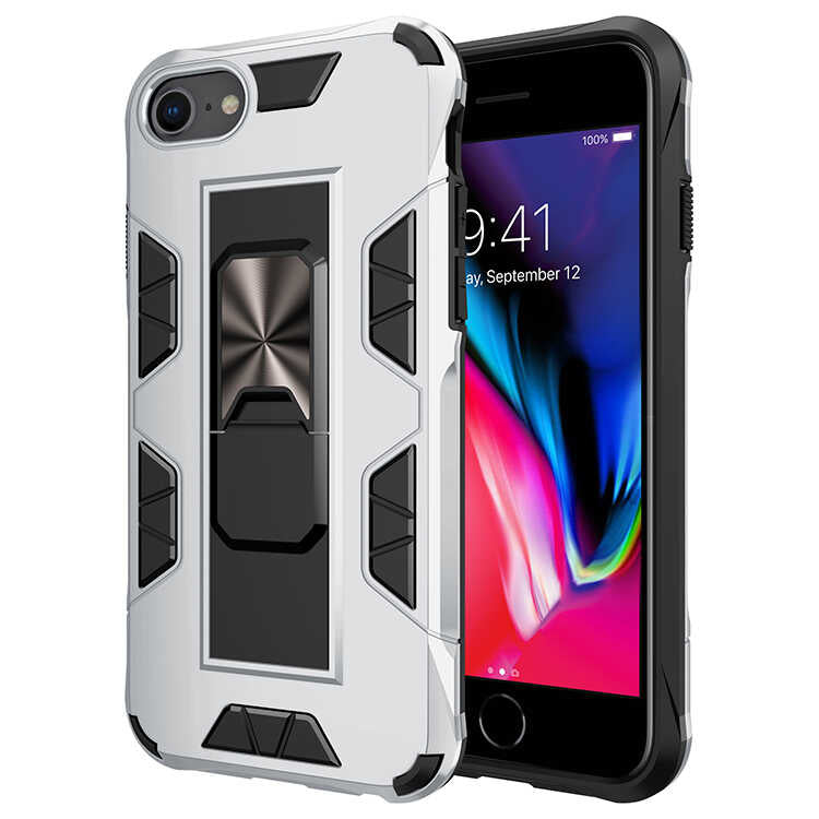 Apple iPhone SE 2022 Kılıf Zore Volve Kapak Gri